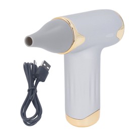 60W Electric Hair Dryer High Speed 4 Levels Wind Bladeless 1100mAh Battery Handheld Dust Blower Silver