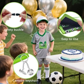 Bikasun Children's Football Neck Pouch with Key Ring, Purse for Boys, Excavator Purse for Hanging, Small Wallet, Christmas Birthday Gift