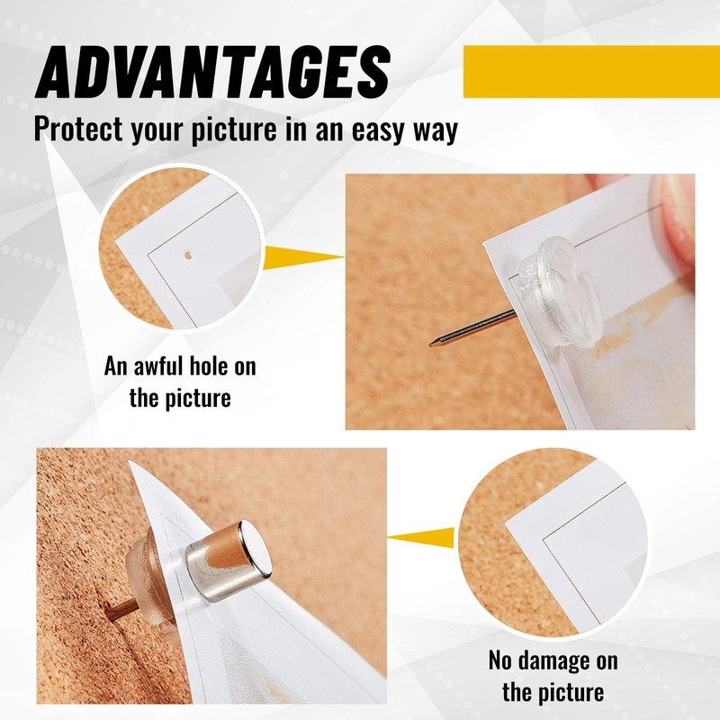 Outus 20 Sets Magnetic Push Pin Magnet Thumb Tack Poster