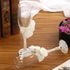 Bride Groom Champagne Glasses - Wedding Glasses with White Lace