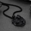 FaithHeart Punk Viking Bear Head Pendant with 22 Inch Chain