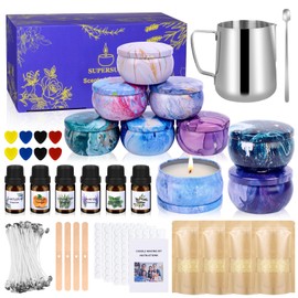 SUPERSUN Candles Making Kit for Adult - Christmas DIY Gift for Kid and Beginner, Includes Beeswax, Essential Oils, Dyes, and More DIY Candle Making Supplies, Crafts for Adults