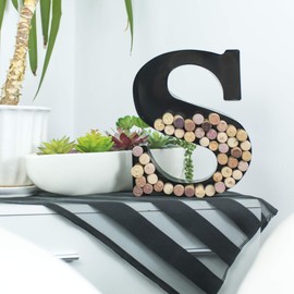 Made Easy Kit Metal Letter Wine Cork Keepsake Saver & Holder Monogram w/Free Wall Mount Kit A-Z (K, Large)