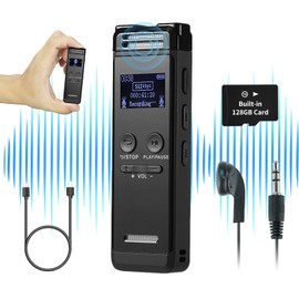 128GB Digital Voice Recorder with Playback, TIMHUANG HD Audio Voice Activated Recording Device for Lectures Meetings, USB Dictaphone MP3 Player (128GB)