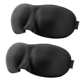 GWAWG 2 Pack Sleep Eye Mask, 100% Blackout Sleep and Eye Mask, Eye Masks for Sleeping for Men and Women, Suitable for Lunch Break, Travel, Camping, Use (Black, 2 Pack)