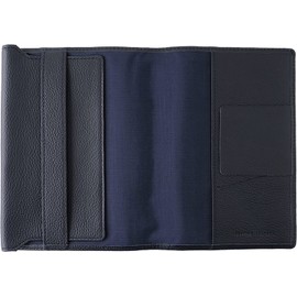 Slip-on OSL Free Type Bunko Book Cover Dark Navy OSL-3201 Genuine Leather Soft Soft