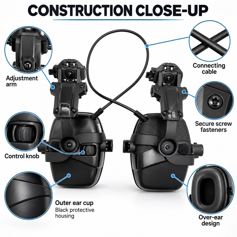 Electronic Noise-Reduction Earmuffs for Shooting – Hearing Protection Headphones for