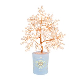 KARMA AND LUCK Ethereal Energy Pearl June Birthday Tree – Feng Shui Tree of Life for Intuition & Protection – Healing Crystal Birthday Gift