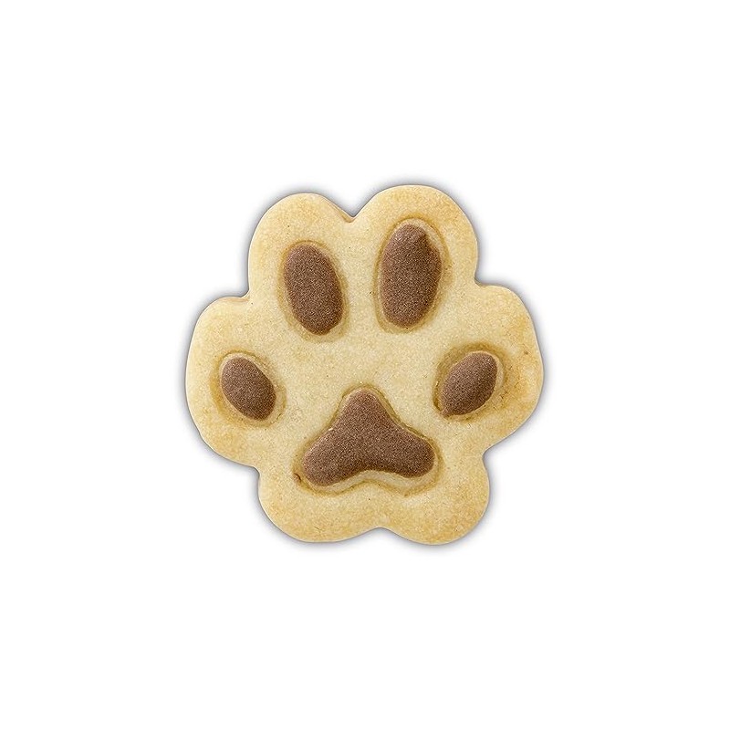 Staedter Embossing Dog Paw Small Cookie Cutter, Silver