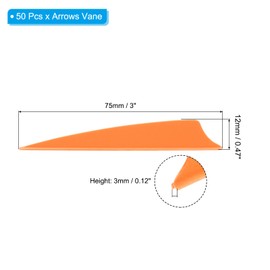 PATIKIL Arrows Vanes, 50 Pack 3 Inch Archery Fletching Arrow Fletch Wing with Shied Cut for DIY Hunting Target Shooting, Orange