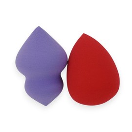 F.A.R.A.H Glam Knockout Makeup Sponges (2-Pack) – Latex-Free Foundation Blending Sponges – Purple & Red – Expands When Wet – Smooth, Streak-Free Finish