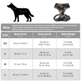 Puppy Harness and Leash Set - Dog Vest Harness for Small Dogs Medium Dogs- Adjustable Reflective Step in Harness for Dogs - Soft Mesh Comfort Fit No Pull No Choke (L, Camouflage Green)