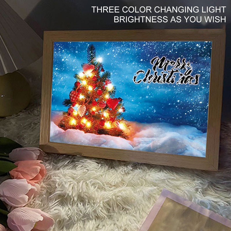 Lighting Painting Decoration USB Christmas Light Up Painting Creative Ornaments