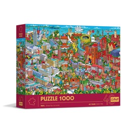Trefl - 40th Anniversary Tri-Town Puzzle 1000 Pieces - Premium Jigsaw Puzzle for Adults and Children from 14 Years