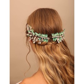 Jumwrit Horquillas para el pelo de boda con diamantes de imitación, color plateado, hecho a mano, accesorios para el pelo de boda para novia y dama de honor (2 unidades)