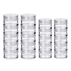 5-Layers Mini Travel Jewelry Case Pill Organizer Transparent Jewelry Organizer Box Small Jewelry Boxes for Women Girls Earring Ring DIY Storage Sets Rotating Case Gifts (2 sets SM + 2 sets MD)