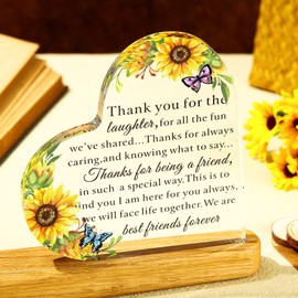 Yulejo Christian Gifts Birthday Friendship Gifts with Quotes A Friend Is God's Way of Proving He Doesn't Want Us to Walk Alone, 6 x 6 x 0.6 Inch(Thanks Style)