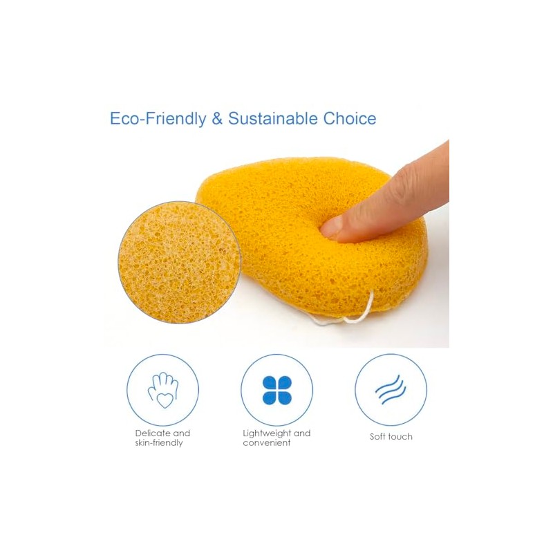 SourceTon Esponja Facial Natural De Konjac (Paquete De 4) |