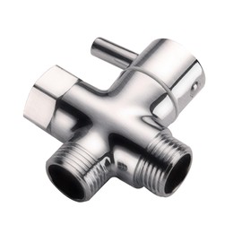 3-Way Solid Brass Brushed Nickel Shower Arm Diverter Valve G1/2 Thread - Universal Bathroom Replacement for Handheld and Fixed Showerheads - Tool-Free Installation Leak-Proof Design