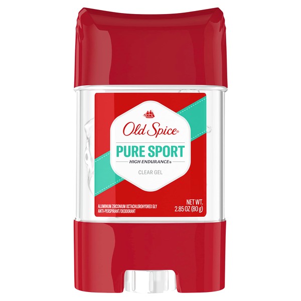 Old Spice High Endurance Clear Gel Pure Sport Scent Men's Anti-Perspirant & Deodorant 2.850z(80g) Oz (Pack of 6)