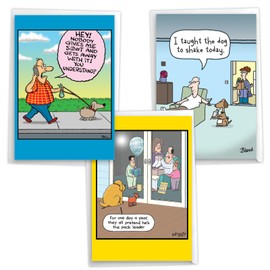 NobleWorks Assortment Pack of 3 Father's Day Greeting Cards with Envelopes (3 Designs, 1 Each), For Men, Dads And Dogs VC8500FDG-C1x3