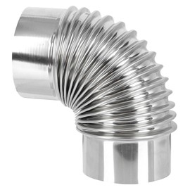 DOITOOL 90 Degree Stove Pipe 3.5 Inch Stainless Steel Stove Pipe Elbow Extension Tube Chimney Flue Exhaust Pipe