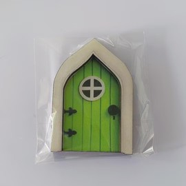 Jinshining Green Streak Mini Fairy Garden Door for Tree, 3D Miniature Fairy Door for Fairytale Tiny House Doors, Bonsai Terrarium Micro Landscape Decoration Accessories Garden Miniatures