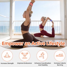 Abahub Wearable Wrist & Ankle Weights Set of 2, Stackable Magnetic Weighted Bracelet for Women, Waterproof Silicone Arm Leg Weights for Home Gym Workout, Yoga & Pilates - Purple and Pink, 4.4LB