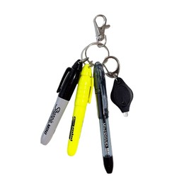 Badge Reel Accessory YELLOW/Mini Pen, Sharpie, Highlighter, LED Light - Attach to Your Badge Holder, Backpack, etc