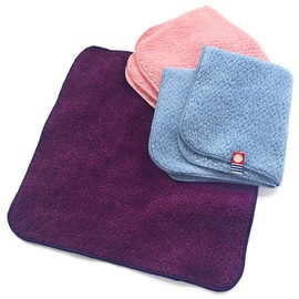 Imabari Towel, 100 Colors, Mini Handkerchief, Set of 3, Hyakka Ran, M Color (Purple C)