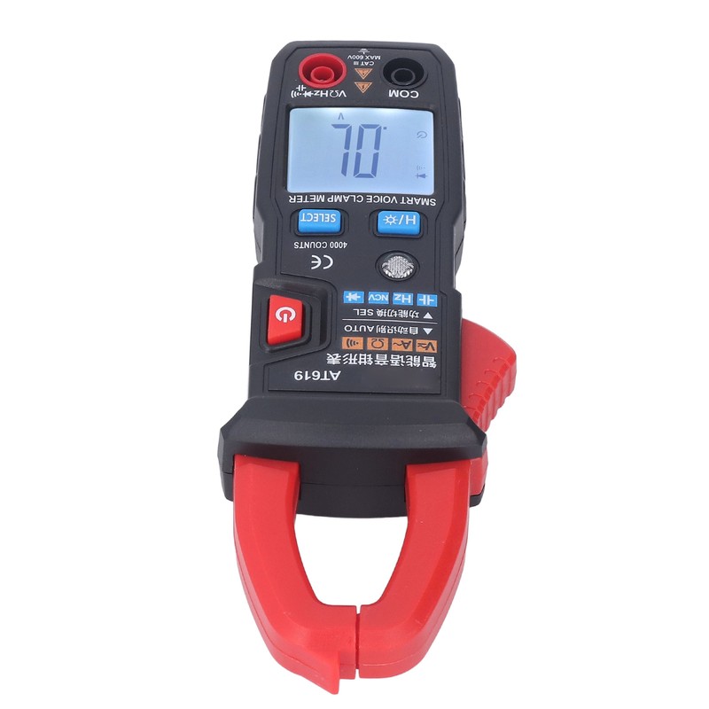 Digital Clamp Meter Automatic Intelligent Voice Announcement ABS Red Multi