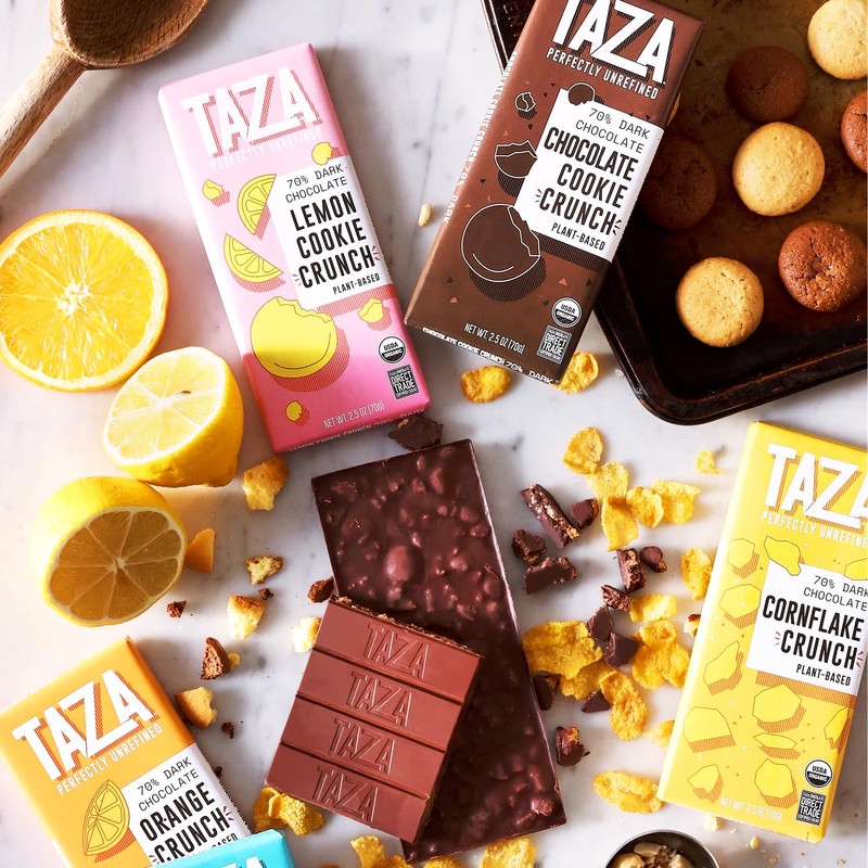 Taza Chocolate Organic Smooth & Crunchy 70% Dark Bar Variety