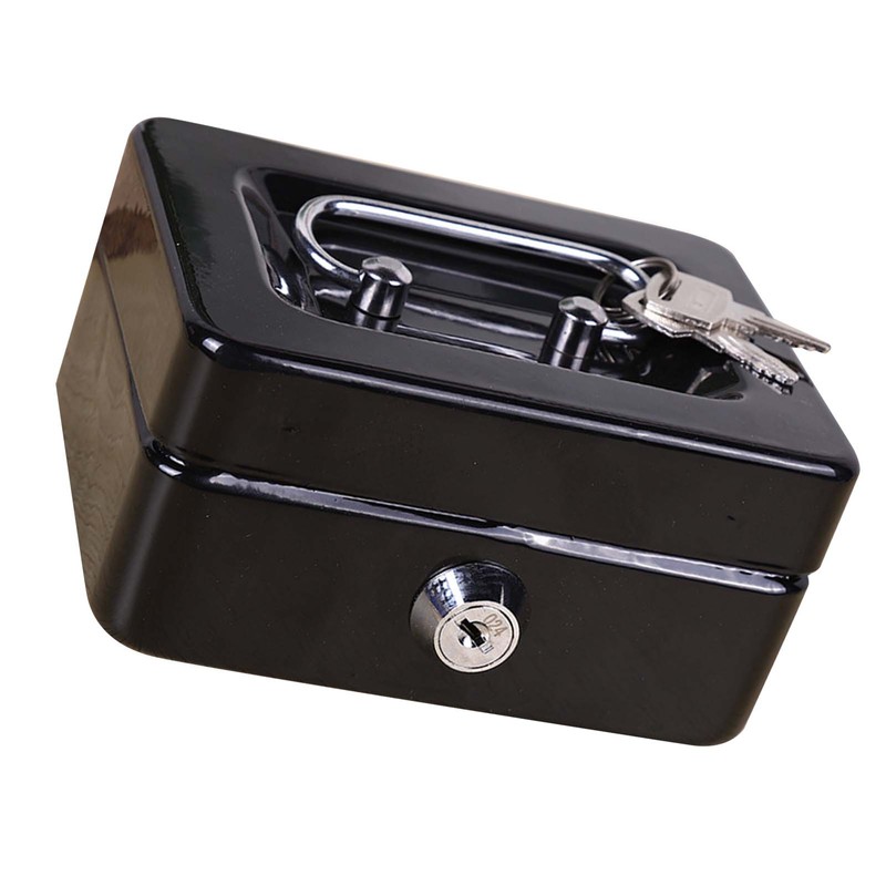 Cash Box with Money Tray Metal Storage Safe Lock Box