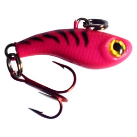 Kenders Outdoors T15-1 T-Rip Tungsten Mini Vibe Lure Pink Tiger Glow 1/2" -