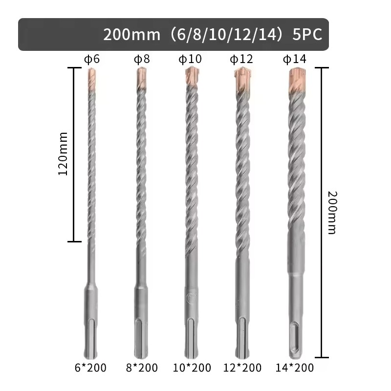 SDS Plus Masonry Drill Bit Set for Concrete, Brick &