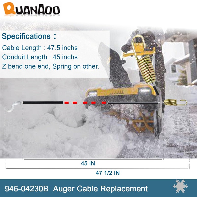 Quanaoo Auger Control Cable 946-04230B for Cub Cadet Craftsman Troy-Bilt