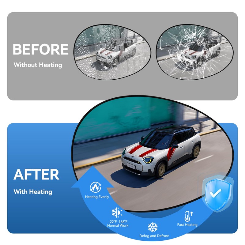 Aritoxy Passenger Heated Mirror Glass Fit for Mini Cooper 2007