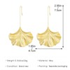 Inateannal Vintage Ginkgo Leaf Drop Earrings Gold Long Leaf Dangle