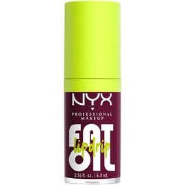 NYX Professional Makeup, Fat Oil Lip Drip Gloss Brillo labial efecto jugoso, hasta 12H de hidratación, con aceite de frambuesa, fórmula vegana, 4.8 ml - Tono That's chic (morado)