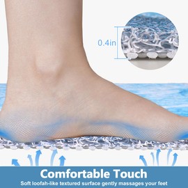 Square Shower Mat Non Slip Anti Mould, 60 x 60 cm Soft Comfort Loofah Shower Mats for Inside Shower, Washable Massage Mat for Shower Stall