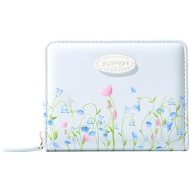 Sunwel Fashion Women Girls Wallet with Floral Prints Small Wallet with Coin Pocket, ID Window and Card Slots, Daisy, Tulip, Lavender, Lily of the Valley (Lily of the Valley)
