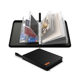 Waterproof Document Organizer Folio, Fireproof Document Bag for Home, 4 Ring Zipper Binder for Important Document Storage and Bill, in Case I Go Missing Binder for Birth Certificate Protector