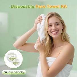 Classycoo Disposable Towel Travel Bag Set (Disposable Bath Towelettes, Cleaning Face Compressed Towel, Thick Reusable Washcloth) with Portable Storage Bag, Travel Supplies for Hotel