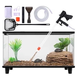 lounginglife Fish Tank Cleaner Kit, Gravel Vacuum for Aquarium, Fish Tank Aquarium Vacuum Gravel Cleaner, Aquarium Siphon with Magnetic Fish Tank Glass Cleaner, Aquarium Cleaning Tools Water Changer