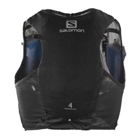 Salomon Adv Hydra Vest 4 Unisex Running waistcoat with included Flask, Comfort and stability, Quick access to hydration, Simplicity, Black, M