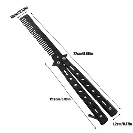 ZOKJSW Butterfly Comb - Portable Butterfly Comb for Men, Foldable Metal Comb with Storage Bag