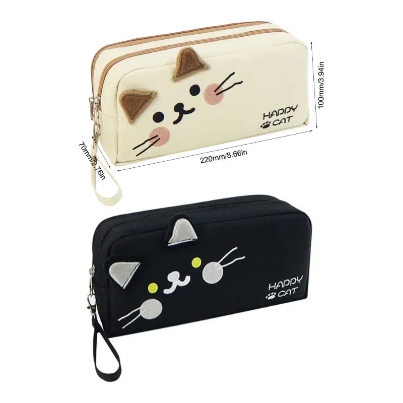 Estuche Para Lápices Con Forma De Gato En Blanco Y