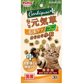 Petio Cat Energetic Grass Plus, Health Care for Skin & Coat, Crispy, 1.1 oz (30 g)