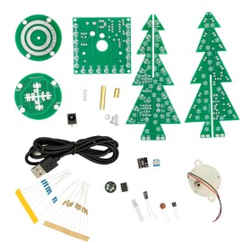 AZDelivery DIY LED Christmas Tree Kit: Christmas Tree Electronic Kit for Soldering - Soldering Kit for a Rotating Christmas Tree with LEDs and USB Port