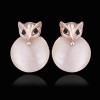 LZD 18K Rose Gold Epoxy Cateye Drop Stud Earrings L94